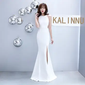 

Elegant Club Dress Formal Gowns Fashion Women High Split Sleeveless Party Dresses Charming Mermaid Summer Bodycon Maxi Dress