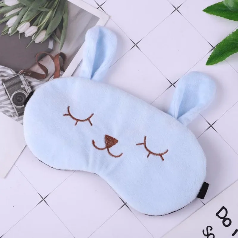 1pcs Cute Plush Bunny Travel Use Sleeping Eye Mask Home Eye Mask Adjustable Elastic Strap Eye 4