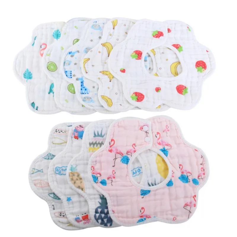 

New Baby Cute Cotton Bib Burp Cloth Drooling Teething Waterproof Cartoon Print Bibs