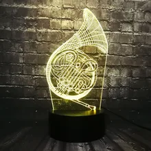 3D Музыкальный Саксофон USB СВЕТОДИОДНЫЙ светильник Trumpets форма 7 цветов Изменение ночник детский праздничный подарок Художественный Декор Детская игрушка