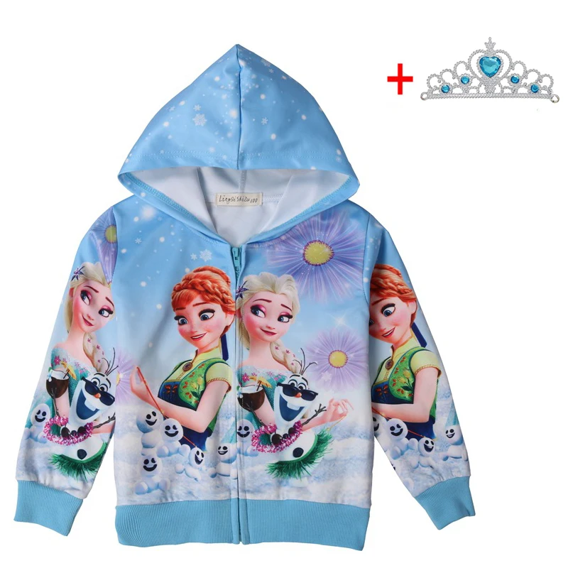 Осенние милые детские куртки ветровка на молнии для девочек толстовки с героями мультфильмов одежда для девочек с изображением Анны и Эльзы 2, 3, 4, 5, 6, 7 лет - Цвет: M4