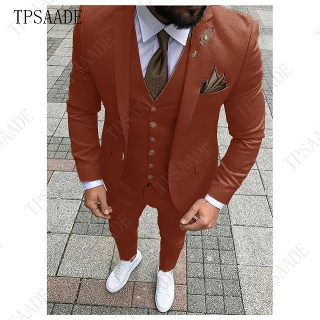 Suit 12 TPSAADE мужские костюмы Terno мужской костюм 3 предмета(куртка+ брюки+ жилет) Anzug Herren Ternos Para Hombre Terno Masculino приталенный Блейзер - Цвет: Suit 12