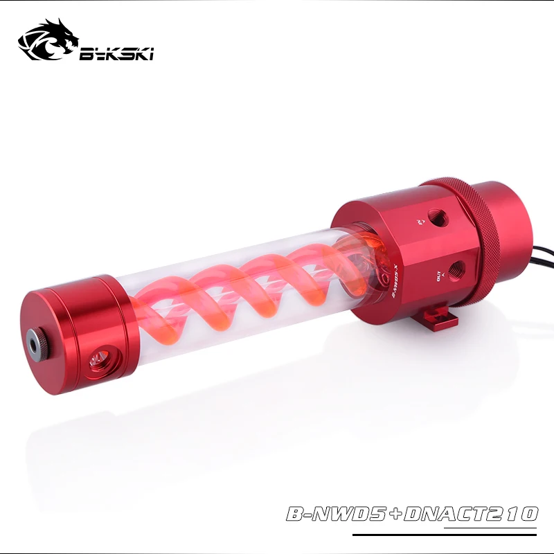 Bykski B-NWD5+ DNACT, насосы серии Bykski D5 с резервуаром для вирусов T, 140/210 мм, максимальный поток 1100л/ч, Максимальный подъем 3,8 м - Цвет лезвия: All Red