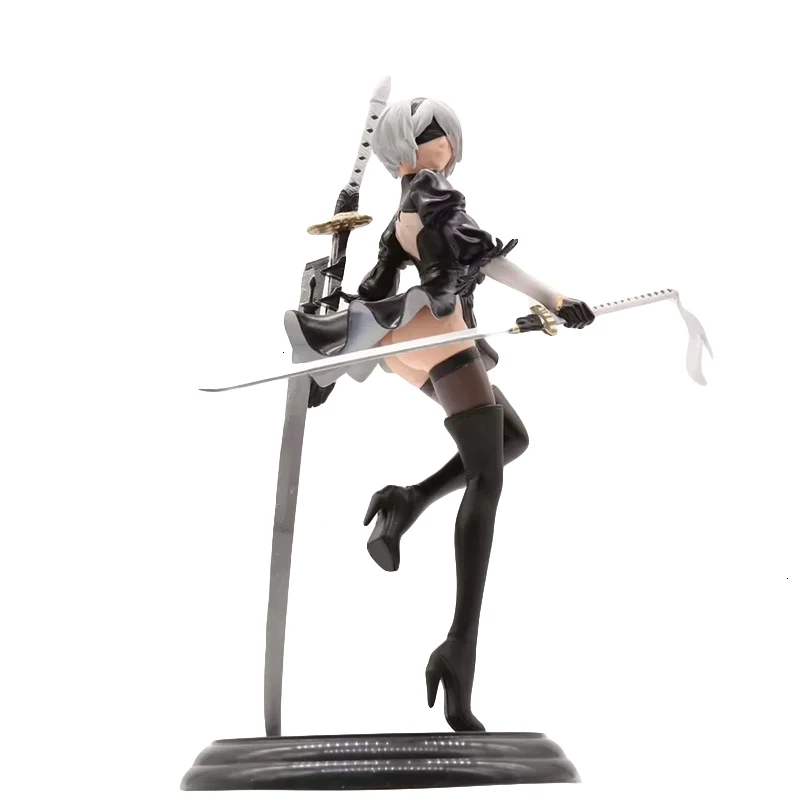 NieR Automata 25 см 2B боевой робот ПВХ Figma подвижные фигурки модель мультфильм фильм Подарок Коллекционные игрушки для детей куклы