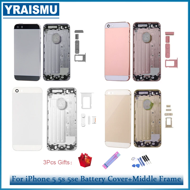 

High quality For iPhone 5S/SE / 5C case battery door rear cover of chassis frame + tools and battery sticker+Customizable IMEI