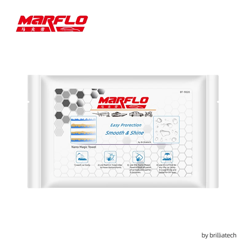 Marflo Nano Coating Ceramic Paint Crystal Magic Towel For Car Surface Cleaning Washer BT-9020 car ceramic coating