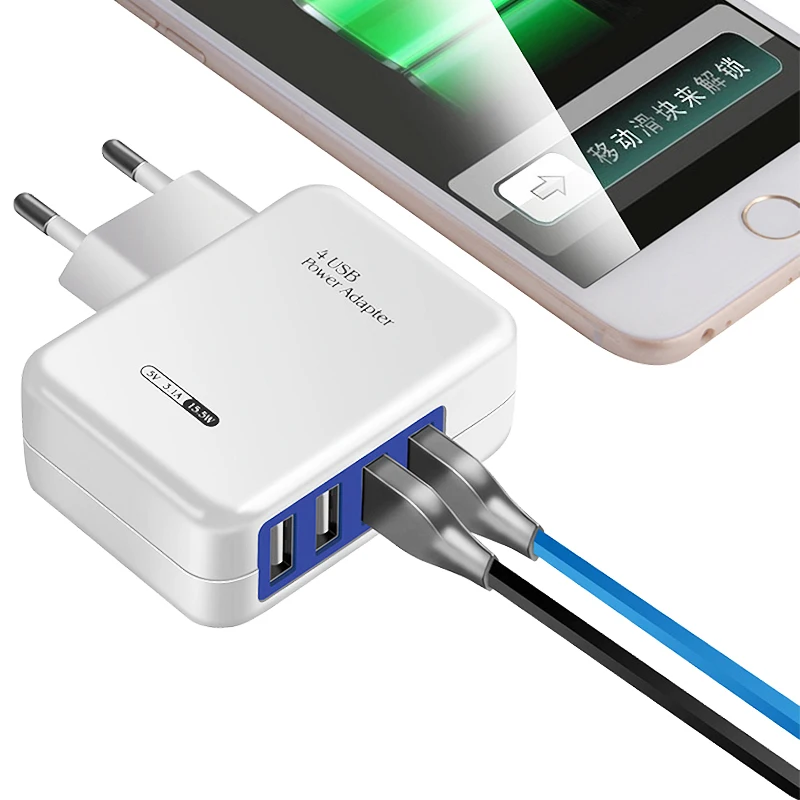 Зарядное устройство с 4 USB-портами для быстрой зарядки iPhone 11 pro max Samsung S9 plus |