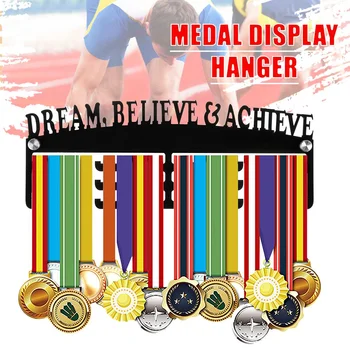 

3 Layers Medal Hanging Holder Rack Hanger Bracket Wall Medals Display Hooks DREAM BELIEVE ACHIEVE Challenge Home Office Wall
