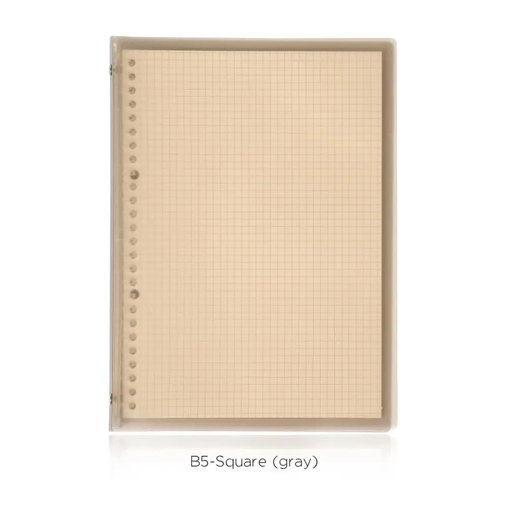 1 шт. A5 B5 Мягкий складной чехол для ноутбука свободный блокнот со съемными листами Прозрачная Обложка для книги для школы канцелярские принадлежности - Цвет: B5-Square gray