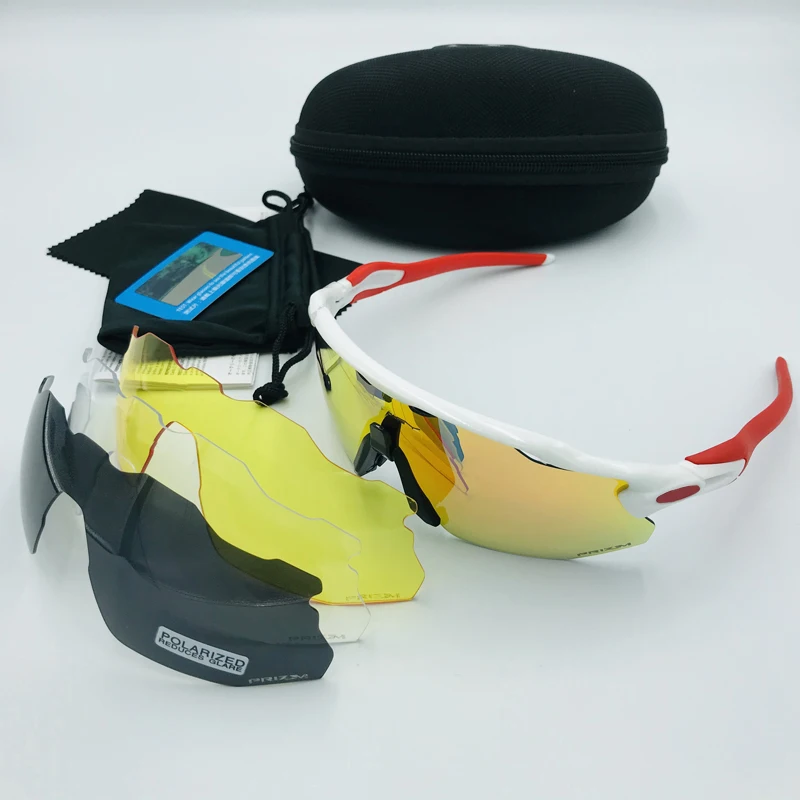Polarized 1 Мужские Женские поляризованные велосипедные очки, велосипедные солнцезащитные очки, MTB очки для гонок, спорта, бега, верховой езды, очки с 4 линзами Uv400 - Цвет: Polarized 1