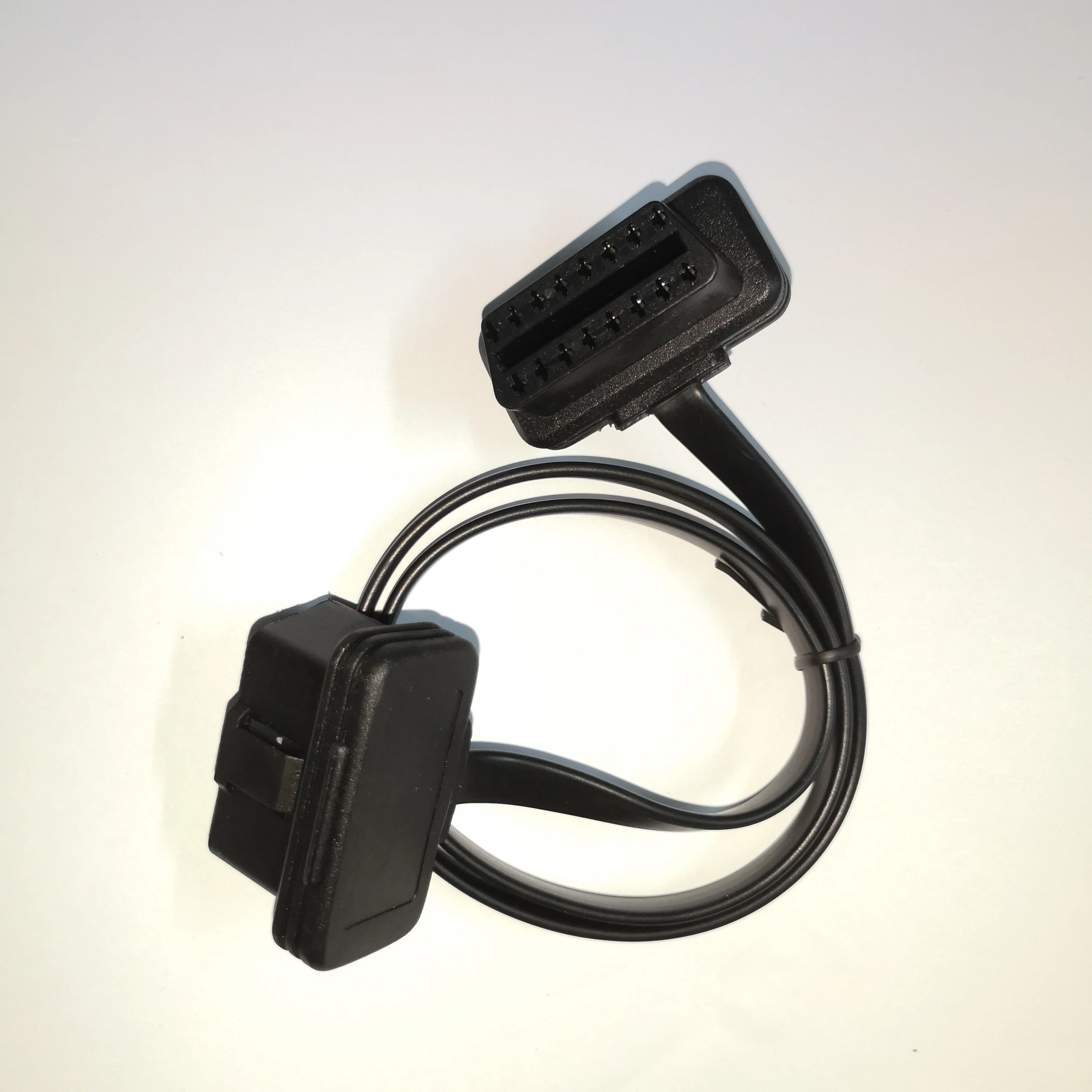 60 см тонкий как лапша OBD2 16 Pin ELM327 мужчин и женщин OBD2 плоский кабель удлинитель Разъем Ультра низкий профиль интерфейс