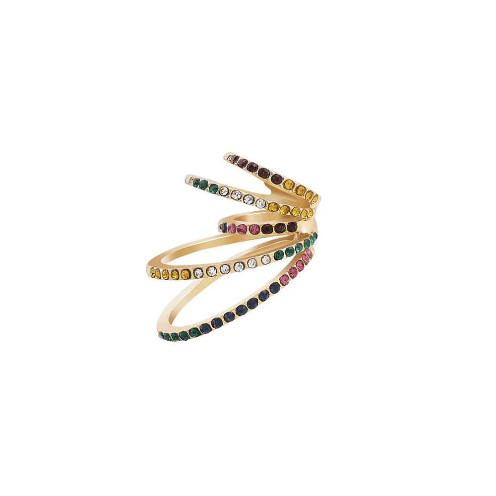 1pcs Personality Rainbow CZ Ear Cuff Without Puncture for Women Earclip Cartilage Earrings Clip on Jewelry Accessories | Украшения и