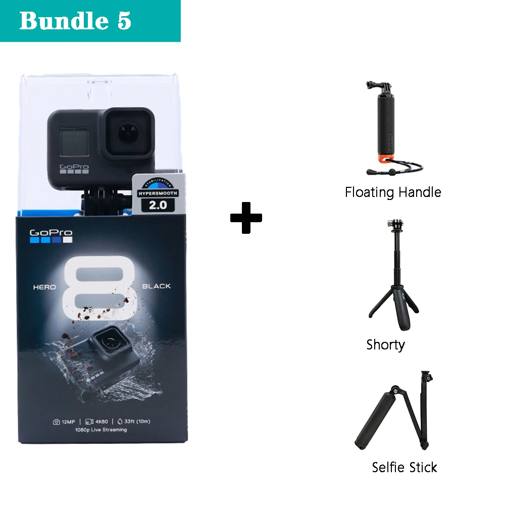 Bundle 5 GoPro HERO 8 черная экшн-камера Профессиональная водонепроницаемая Спортивная камера 4K видео Cam Live Streaming Deportiva - Цвет: Bundle 5
