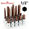 Drillforce 1/2" Drive Hexagon Socket Bit S2 Adapter Allen Key Wrench Home Repair Tools H4/H5/H6/H7/H8/H9/H10/H12/H14/H17/H19 1