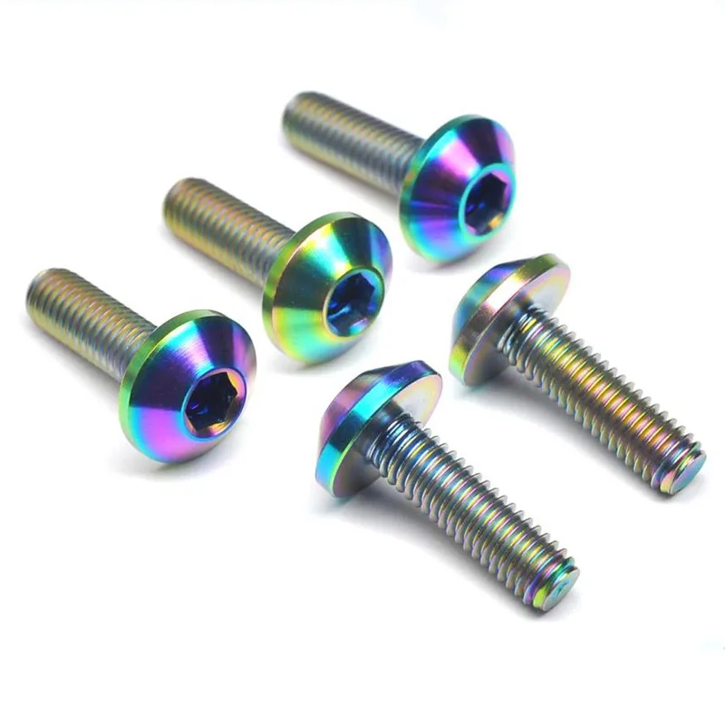 

5pcs Motorcycle disc brake titanium screw m6x12/15/18mm brake rotor fixing screw titanium 8colors