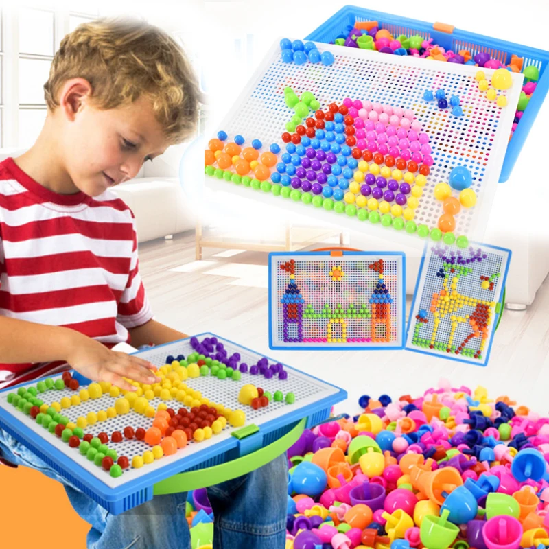 

3D Nail Mosaic Puzzles ABS Blocks Children Toys Composite Picture Creative Mosaic Kit Educational Toy Button Art Kids Xmas Gift