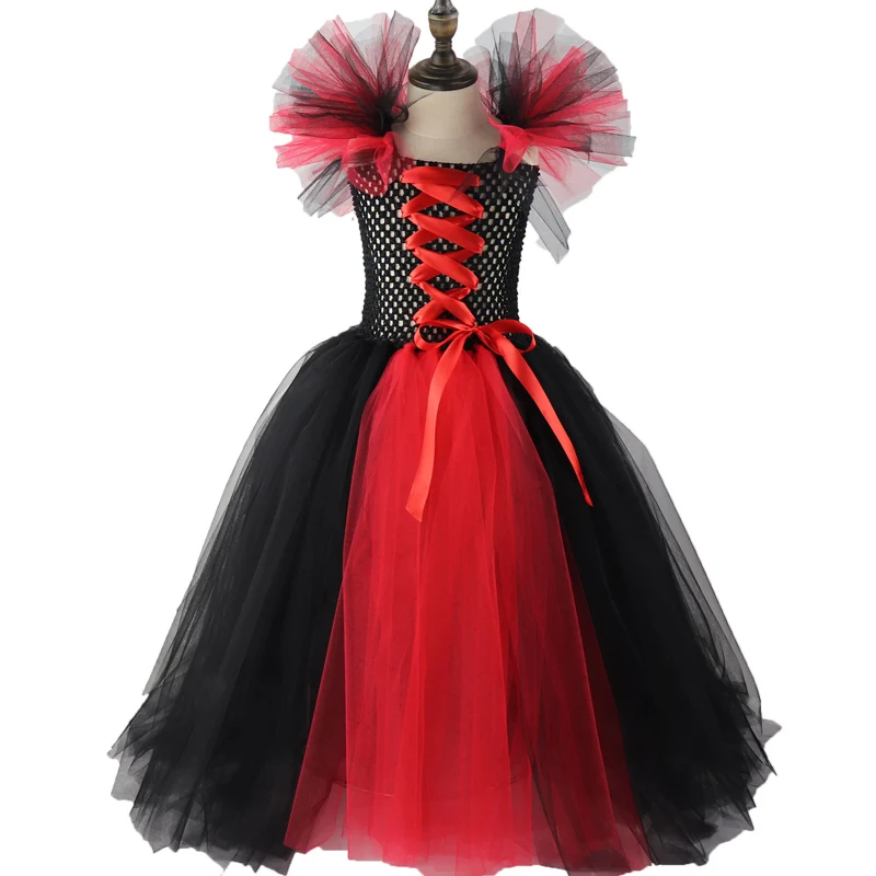 one dress Детское платье-пачка для девочек, черный, красный цвета, Maleficent, костюм на Хэллоуин, браслеты в стиле косплей, вечерние платья принцессы с роговыми крыльями для девочек, XX0 - Цвет: one dress