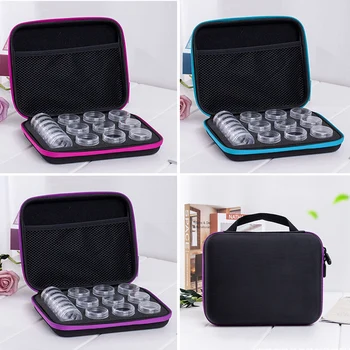 

Rhinestone Embroidery Box With 15 Bottles Rhinestone Diamond Painting Tool Storage Case Accessory Beads Carry Organizer 1pcs