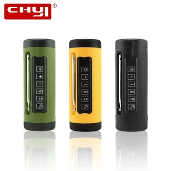 

CHYI Bluetooth Wireless BT Speaker With FM Radio Portable Flashing Light Multifunction Soundbar Mini Boombox For Outdoor Hiking