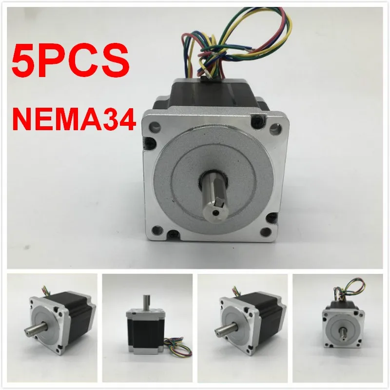 

5PCS Stepper Motor Nema34 86*98mm 6A 6.5Nm 930Oz-in 2ph 4 Wires High Torque for CNC Router Lathe