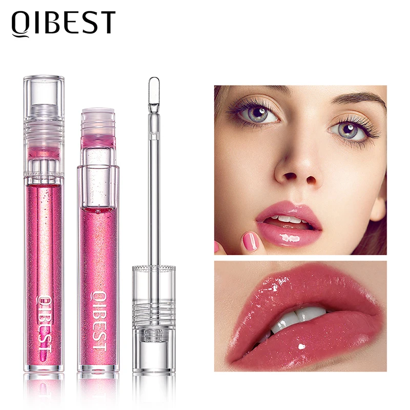 

QIBEST Liquid Lip Gloss Natural Long Lasting Moisturizing Non-stick Cup Non-fading Lipstick Matte Sexy Red Lip Makeup TSLM2