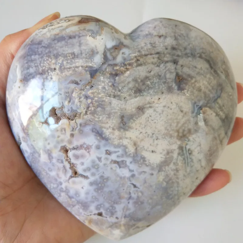 Натуральный морской яшма морской камень сердце кристалл камень образец минерала Кристалл Стон