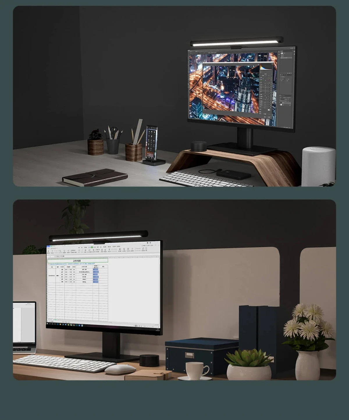 Xiaomi Mijia Lite Desk Lamp Foldable Eyes Protection Reading Dimmable PC Computer USB Lamp Display Hanging Light For Monitor