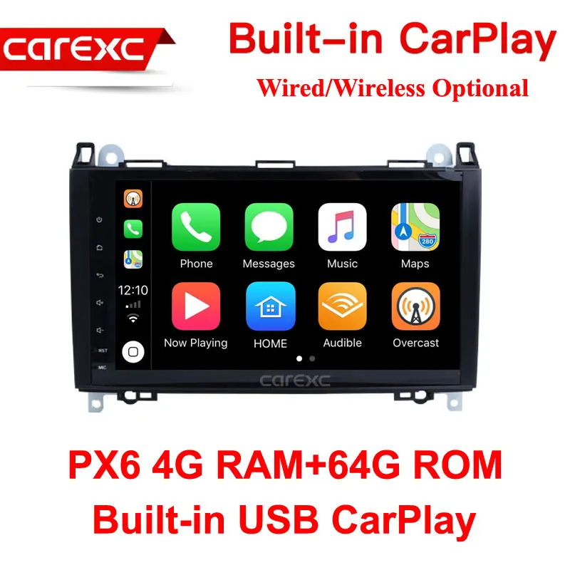 CarExc 9 ''Android 9,0 Muiltmedia плеер для Mercedes Benz B200 W245 W169 Viano Vito W639 Sprinter W906 2006-2008 2009 2010 2011 - Цвет: PX6 64G ROM