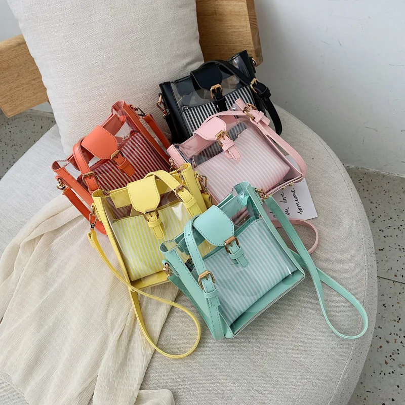 

Summer Beach Bag 2019 New Style Korean-style Versatile Transparent Bucket Bag Different Size Bags Shoulder WOMEN'S Bag Fashion