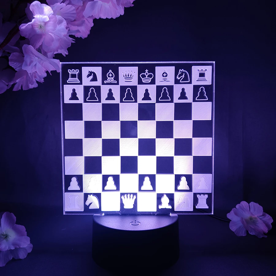 Spiel von Schach 3D Hologramm Beleuchtung Dekorative Schreibtisch Lampe für Innen Atmosphäre Weihnachten Geschenk LED Sensor Control Licht Checkered Bord