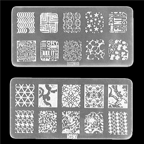 3 шт./компл. вариантов выбирается в произвольном порядке Nail Art Stamp Plate кружево для ногтей нюдовой коллекции пластины для стемпинга из ленточной пряжи и украшением в виде цветов узор прямоугольный шаблон