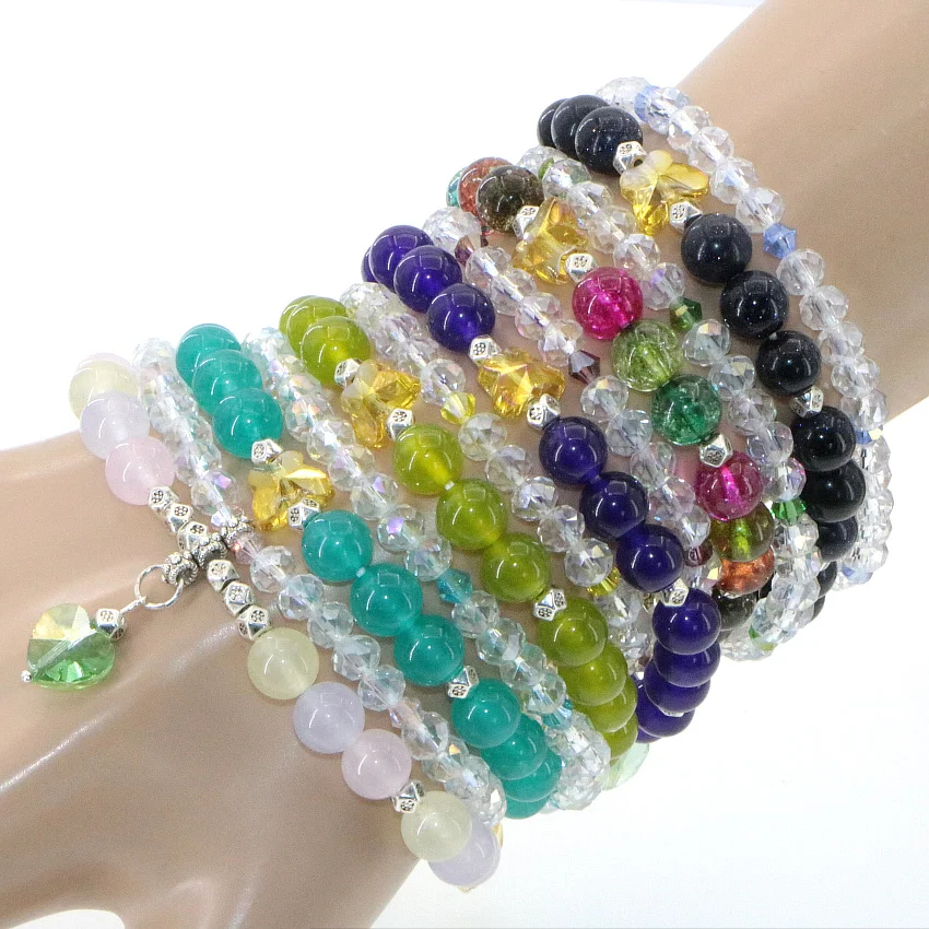Natural Stone Jasper Tourmaline Amethyst Labradorite Jade bracelets for girls in Charm & Link Bracelets Girl birthday present (93)