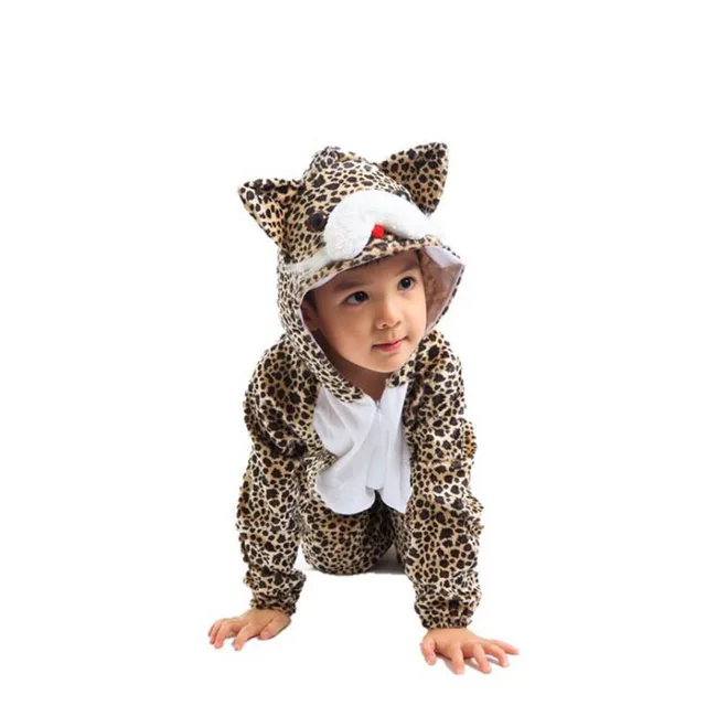 Kigurumis Animals Kids Anime Cosplay Costume Funny Suit School Party Student Play Games Onesies Performance Dinosaur Tiger Fancy leopard