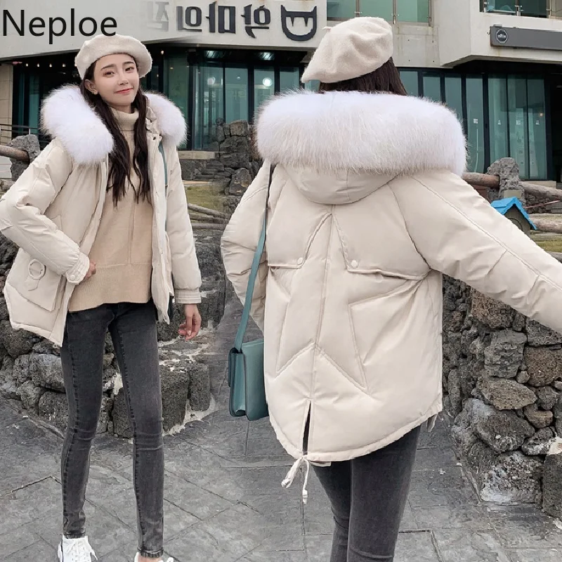 

Neploe New Student Short Winter Coat Women Solid Thick Hooded Abrogos Mujer Inverno 2019 Loose Patch Slim Parkas Jacket 46365
