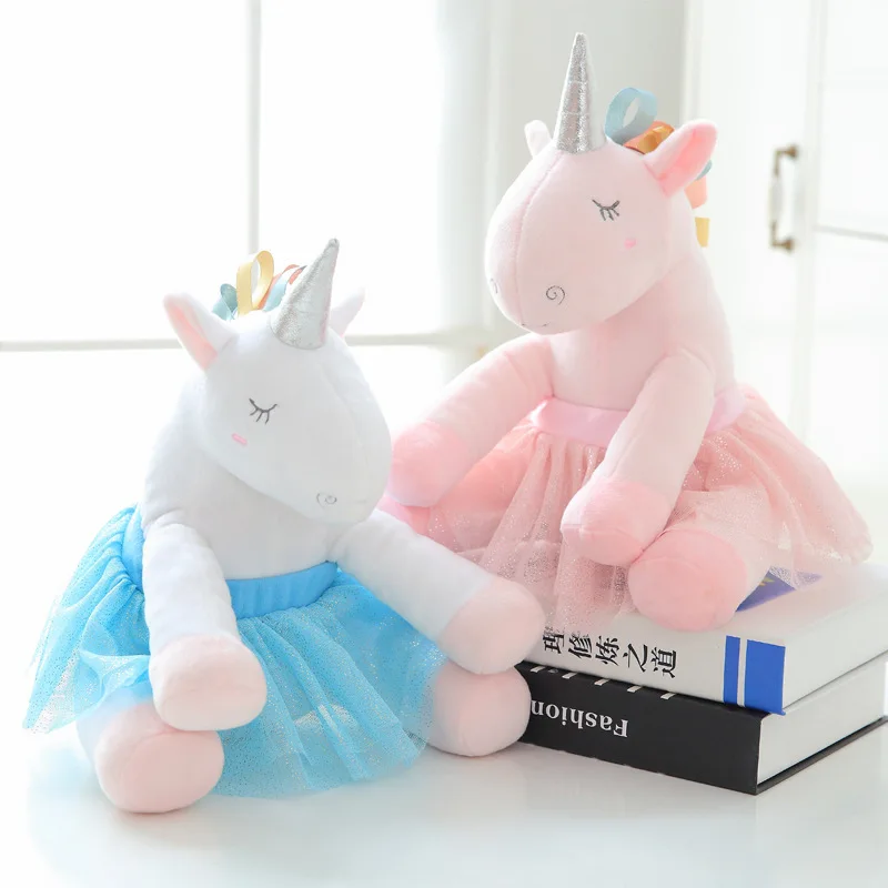 

30x20cm Soft Unicorn With Sweet Dress Plush Toy Ballet Skirt Unicorn Stuffed Animal Doll Appease Toys Kids Birthday Gifts