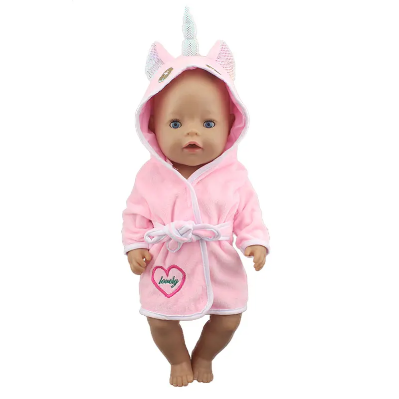 Bathrobe Wear For 43cm  Baby Doll 17 Inch Born Babies Dolls Clothes And Accessor 