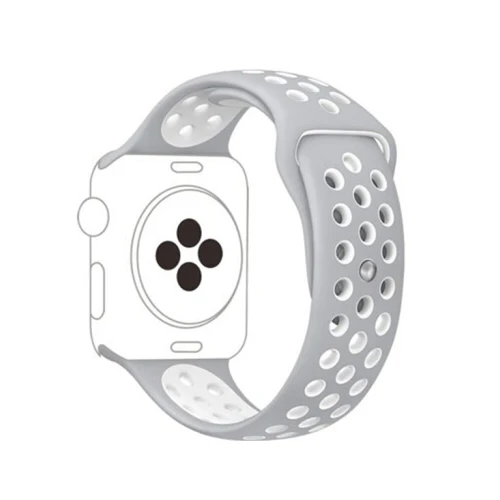 Спортивный ремешок для часов для apple watch группа 4 5 44 мм 40 мм correas, 42 мм, 38 мм, версия наручных часов iwatch, браслет series 5/4/3/2/1 силиконовый ремешок для часов с резиновой лентой - Цвет ремешка: cold silverwhite 17