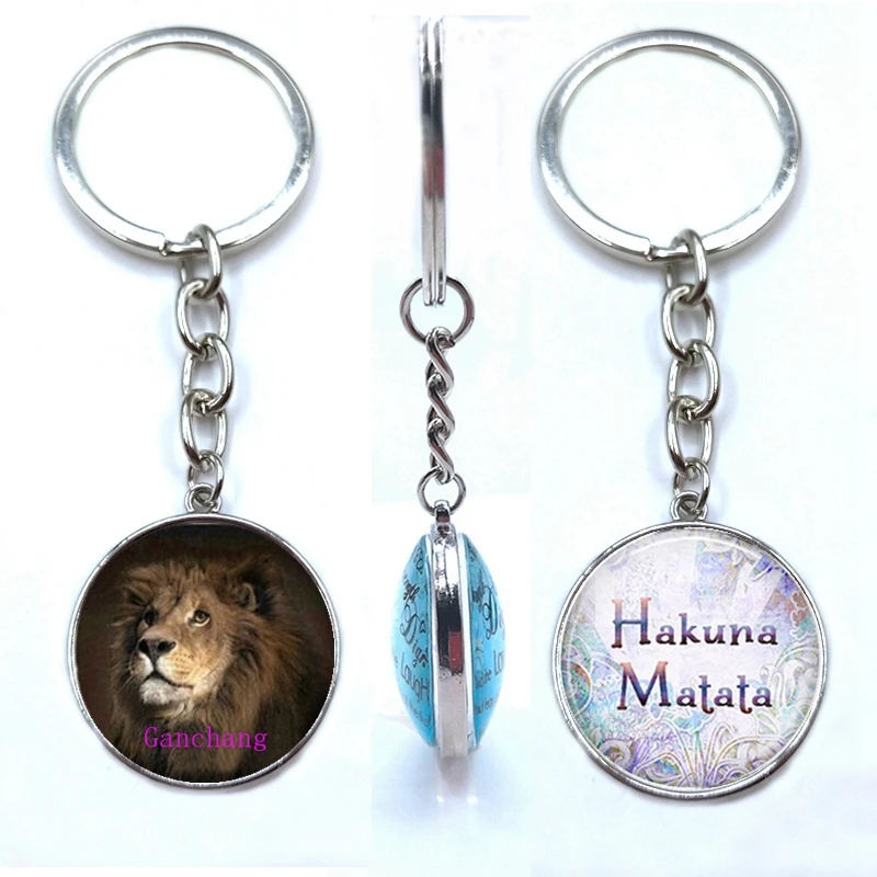 Silver King Simba двухсторонний брелок Подвеска хакуна матата брелок Simba Лев двухсторонний брелок - Цвет: Silver
