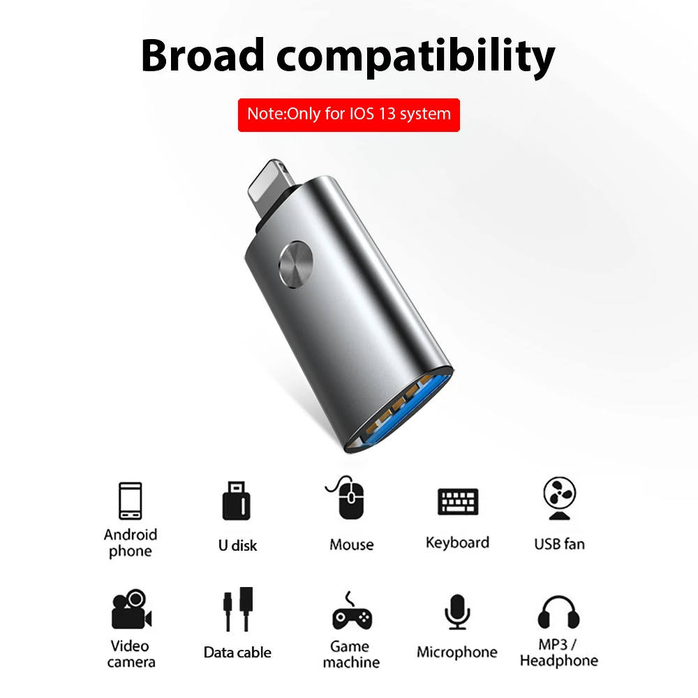 ACCEZZ USB OTG адаптер для iPhone 11 Pro Max X 7 ноутбук разъем для клавиатуры Освещение USB 3,0 адаптер планшет камера для iOS 13