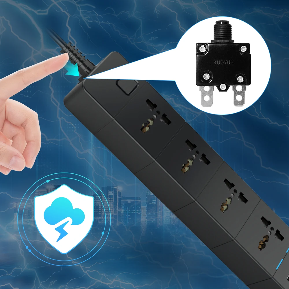 Tira de Energia Funciona com Alexa Wifi Inteligente Universal Googlehome Multi Plug Quatro Leva 4 Tomada ac Usb Voz Contro Reino Unido - ue Eua au - Image 5