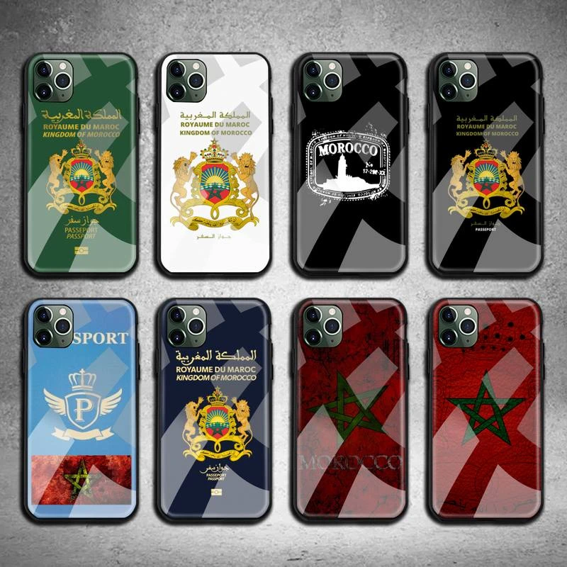 iphone 7 cardholder cases Morocco Flag Passport Phone Case Tempered Glass For iPhone 12 pro max mini 11 Pro XR XS MAX 8 X 7 6S 6 Plus SE 2020 case iphone 6s plus phone case