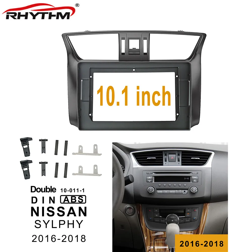 10,1 дюймов 2din Автомагнитола фасции Для NISSAN SYLPHY- стерео панель Dash установка двойной Din CD DVD рамка отделка наборы - Название цвета: only frame