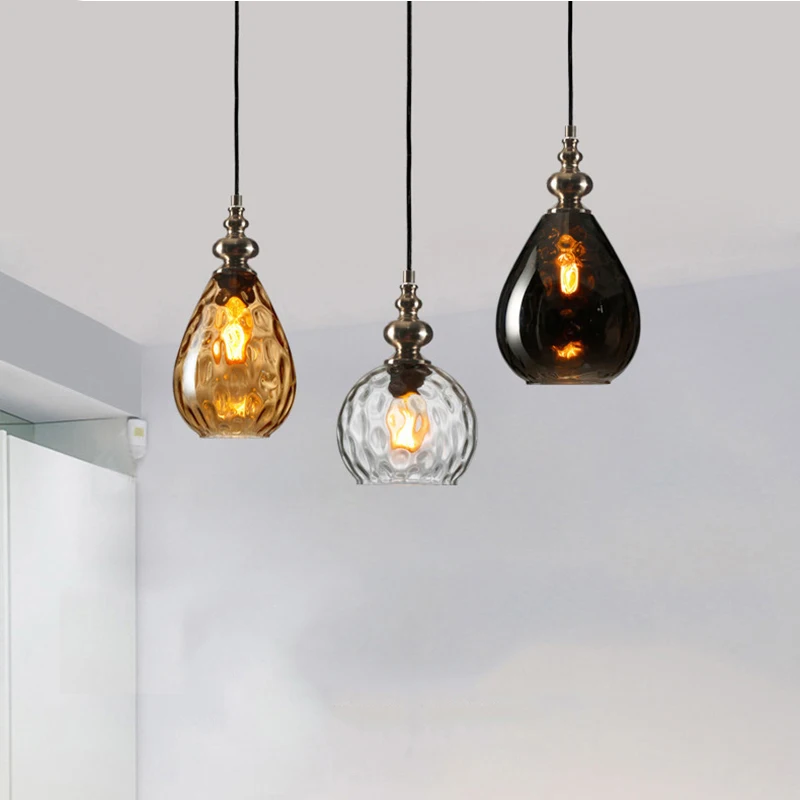 Скандинавский винтажный Лофт Арт Деко стеклянный кукурбит подвесной светильник светодиодный E27 подвесной светильник для спальни ресторана гостиной кухни отеля
