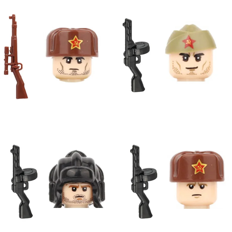 Mini Bricks Guns-Parts Weapons Figures Building-Blocks Army-Soldiers Ww2 Soviet Military