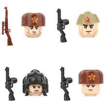 Ww2 união soviética militares soldados do exército figuras blocos de construção rússia infantaria armas peças mini tijolos brinquedo para crianças