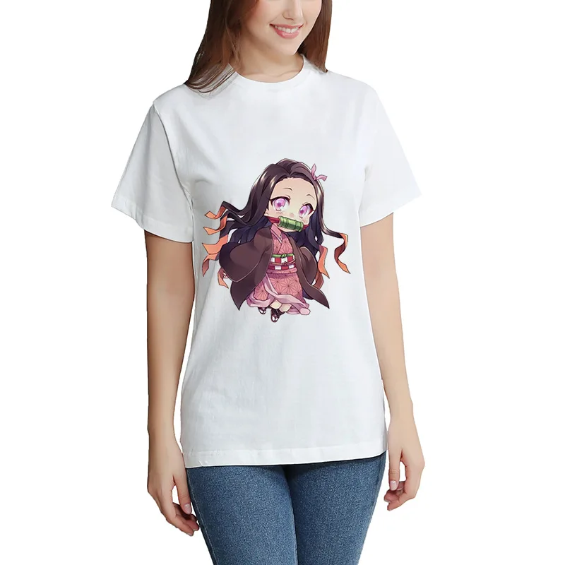 Kimetsu No Yaiba T-shirt Short Sleeve Men's And  Women's Tees Tops Kids Demon Slayer Oversized T Shirt DIY Photo Log Customized