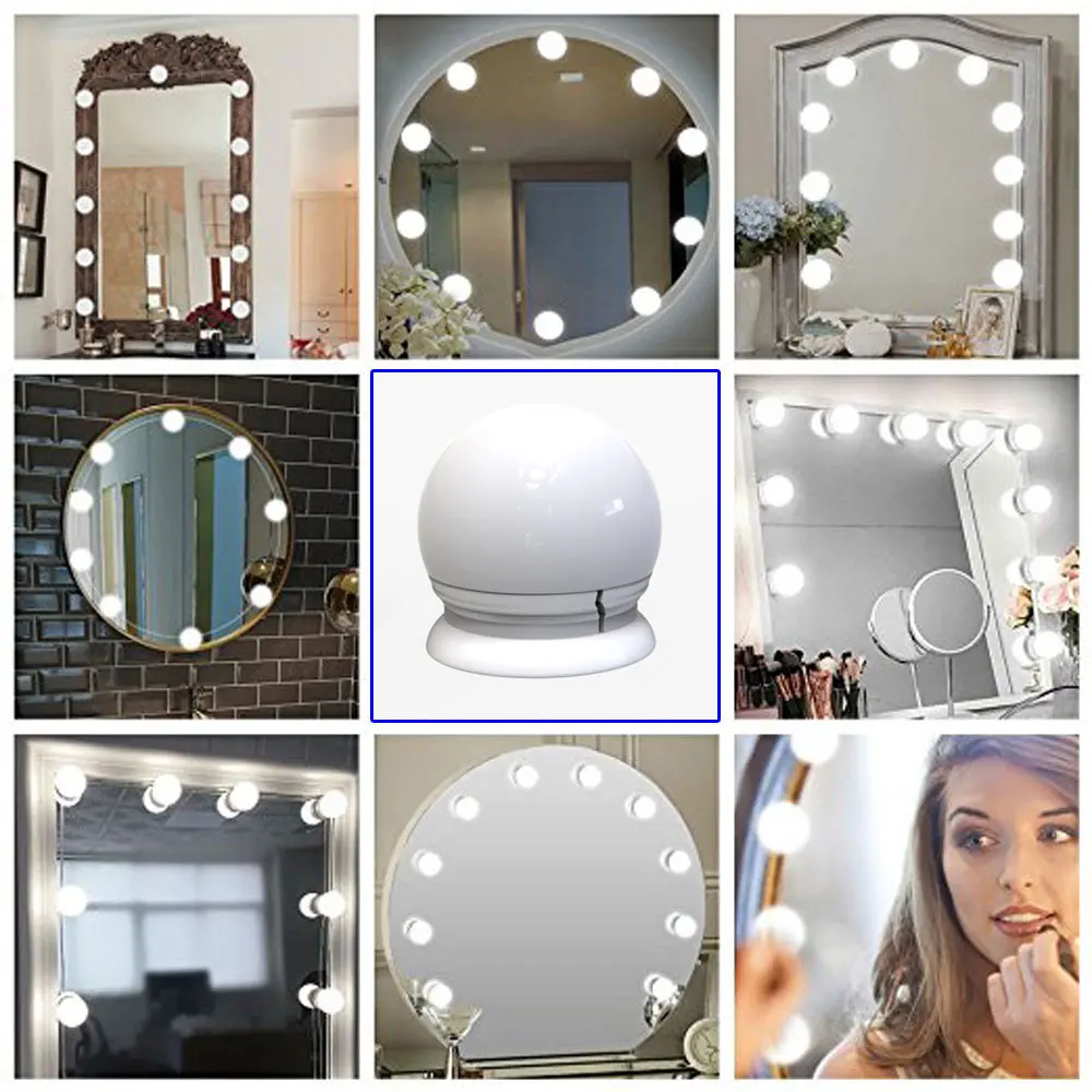 LED Professional Makeup Mirror Light Bulbs Backlight Mirror USB Dimmle Table 3 Colors Hollywood Vanity Lights