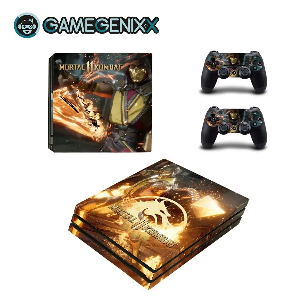 Защитная Наклейка на кожу GAMEGENIXX для консоли PS4 Pro и 2 контроллера-mmoral Kombat
