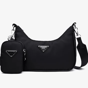 

Women Shoulder Bags Mini Pocket Retro Handbags Pure Black Net Red Pillow Section Soft High Quality Fashion Brand Women's Handbag