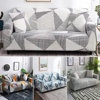 

Elastic Corner Sofa Cover for Living Room All-inclusive Geometric Stretch Couch Case for Loveseat Chair L-shape Sofa Slipcovers